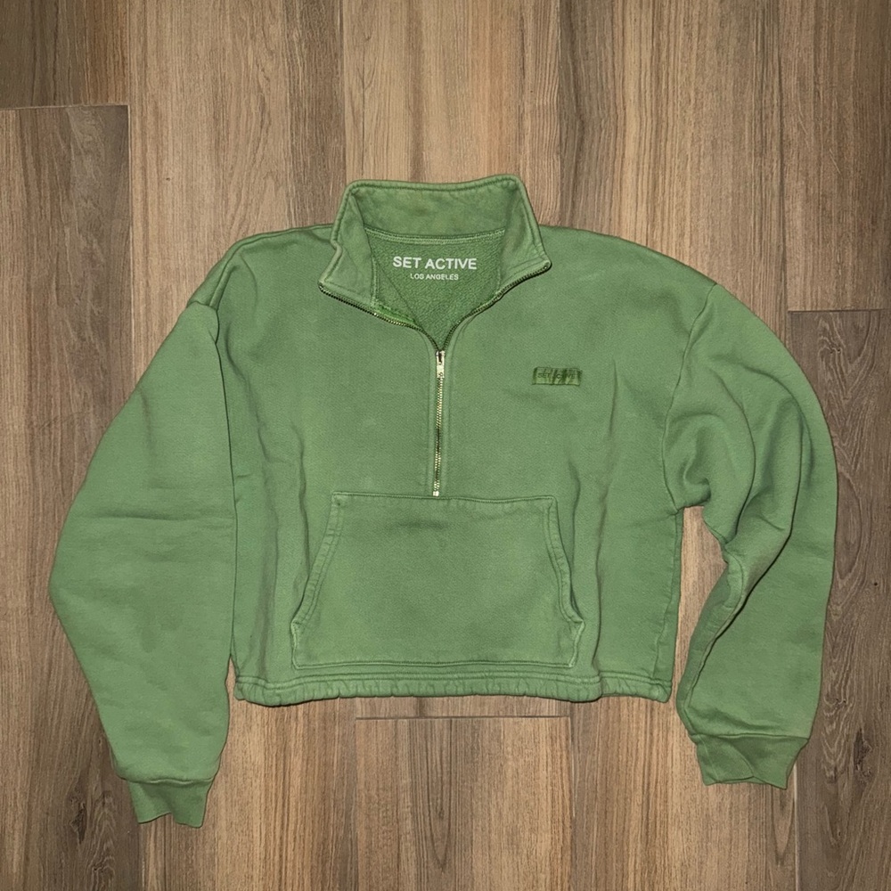 SET Active Green Half-Zip Pullover